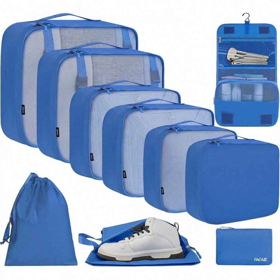 6/8/10 Set Packing Cubes For Travel Luggage Organizer - 10-blue - View 1