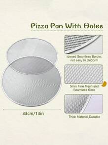 1 pièce Grille à pizza, Plaque à pizza en aluminium, Plat à pizza rond pour pizza, Ustensile de cuisine en maille anti-adhésive pour four, barbecue. Idéal pour les pizzas maison, les anniversaires et les fêtes, les indispensables de la cuisine des fêtes. Article de cuisine durable.