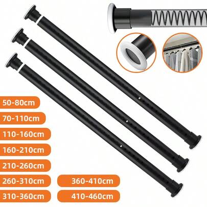 Telescopic Net Voile Tension Curtain Rail Pole Rod Rods Extendable Spring Loaded Room Decor Bathroom Accessories Back To School Fall Decor Bathroom Decor