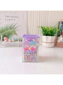 Sanrio 1 pieza Soporte de bolígrafos con pompones de estilo de dibujo animado japonés Kuromi, organizador de escritorio soñador, soporte para pinceles de maquillaje, caja de almacenamiento de artículos de papelería, útiles escolares, de vuelta a la escuela