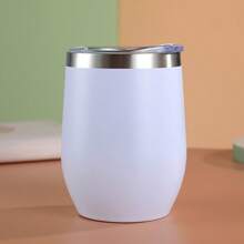 1pc 350ML 12oz Coffee Mug Thermal Cup Tumbler With Lid Stainless Steel Vacuum Insulated Double Wall Black Back To School