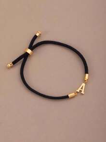 1pc Youth Rope Initial Bracelet Stainless Steel A-Z Letter Charm Bracelet Handmade Braided Bracelet Adjustable Jewelry Gift Suitable For Teenagers Daily Wear Best Gift For Friends Is A Must-Have Jewelry For Young People - Multicolor - View 3