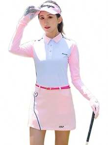 Golf Cooling Shawl Arm Sleeve Sun Protection Breathable & Comfortable For Women Golf & Outdoor Sports - Pink - View 6