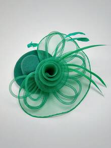 HITYfascinator 1 件 Fascinator Veil 网眼迷你帽，涤纶纤维蝴蝶结装饰，适合所有季节小帽子德比帽