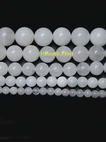 1 Strand White Jade Round Smooth Beads, White Quartz Healing Gemstone Beads For DIY Jewelry Making Bracelet Necklace 4mm 6mm 8mm 10mm
