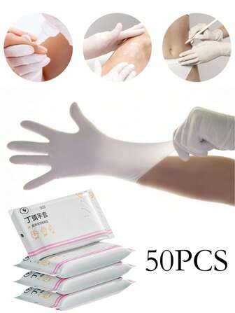 50 pièces / 30 pièces / 10 pièces Gants en nitrile jetables pour manucure, beauté, coiffure, utilisables dans les salons, à la maison, la cuisine, le nettoyage de la salle de bain, gants de protection. 200 pièces Tampons de nettoyage, tampons de nettoyage et de désinfection pour la beauté