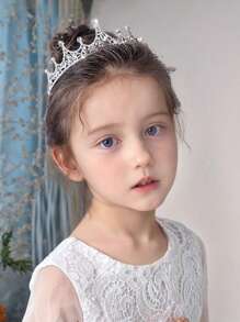 1pc Elegant Palace Style Rhinestone Studded Crown, Suitable For Performance, Birthday, Party, Flower Girl, Photo Shooting, High-End Decorative Kids Hair Accessory