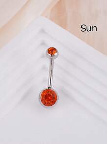 1 buc inel la modă din oțel inoxidabil cu zirconiu cubic, inel pentru buric potrivit pentru buric, bijuterii pentru piercing pentru buric, bară de piercing pentru buric, inele pentru buric, unghii pentru buric, inele pentru buric, bijuterii pentru piercing pentru buric pentru femei și fete, purtare zilnică
