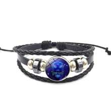 Zodiac Signs Spirit Bracelet Zodiac Bracelet For Women Men Adjustable 12 Constellation Bracelet Multilayer Zodiac Black Leather Bracelets Zodiac Sign Wrap Bracelet For Women Men Birthday Jewelry