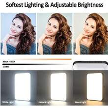 Aufladbare Selbstauslöser-Licht und Smartphone-Licht-Clip für - Smartphone LED-Licht mit einstellbarer Helligkeit, perfekt für Selfies, Make-up, Live-Streaming und Videokonferenzen, Schwarz