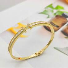 1pc Zirconia Letter Bracelet, Minimalist Delicate Design Women Bracelet, Perfect Gift For Valentine's Day, Mother's Day