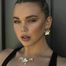 Vintage Gold Floral Statement Hoops - 3D Textured Hypoallergenic Earrings For Women, Spring/Summer Party Glam, Luxe Mother's Day/Birthday Gift, Everyday Dainty Jewelry