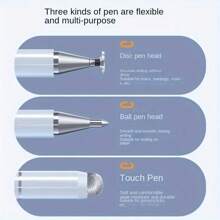 1 penna stilo touch screen 3 in 1, compatibile con smartphone/tablet /Apple/Android, penna capacitiva per scrivere, disegnare, giocare, adatta per la maggior parte di telefoni e tablet