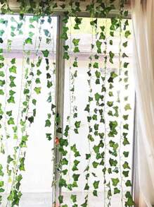 1/12/24pcs Artificial Sweet Potato Vines, Fake Ivy Leaves Green Plant Garlands, Home Party Decoration, Window & Yard Decor