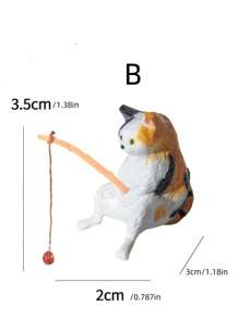 1pc Decoration For Fish Tank, Figurine Of Cat Fishing By The Fish Tank, Ornament Of Curious Cat Fishing For Aquarium, Desk Or Living Room Decor