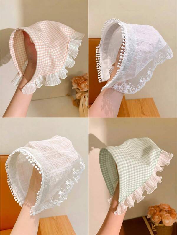 1pc Kids Cute Gingham Headband, Sweet Floral Headpiece For Picnic & Garden