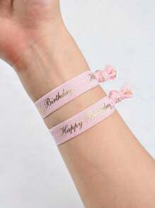 10pcs-Multicolor Birthday Party Wristbands, Bracelets, Elastic Bracelets, Party Supplies