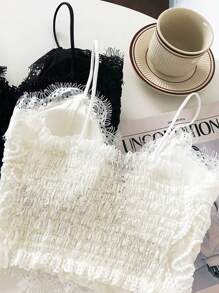 2pcs Lace Sexy Camisole Bra Top Underwear Layering Tank Tops, Backless Tube Crop Top Suitable For Wear As Outerwear