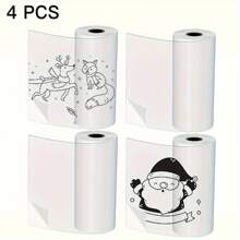 2/4/8 Rolos Etiquetas Adesivas Claras Autoadesivas de Papel Térmico Brilhante de 57mm Para Impressoras de Bolso/Miniatura, Ajuste Universal, Impressão de Alto Contraste