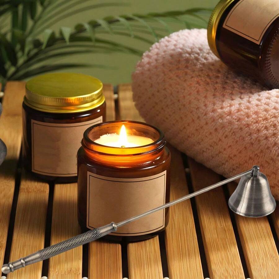 1PC Black/Brass Candle Snuffer, Stainless Steel Candle Tools Accessories Candle Buffer Wax, Candle Extinguisher With Handle Candlestick Candle Wicks Flame For Candle Lovers, Gift, Everyday Use, Putting Out Extinguish Candle Wicks Flame Safely Sweet Water Decor Black Candle Snuffer