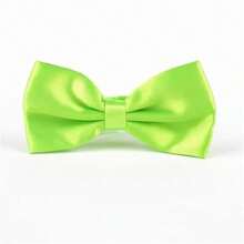 1pc Men's Business Casual Suit Set With Classic Bow Tie, Wrinkle Resistant, Polyester Fiber Blended Fabric, Suitable For Office Commute, Banquets, Business Events, Multiple Colors Available