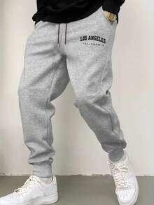 Los Angeles California Unisex Drawstring Pocket Sweatpants - Grey - View 1