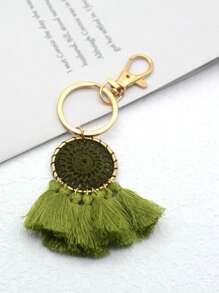 Bohemian Style Tassel Pendant Macrame Pendant Zinc Alloy Keychain Charm Car Hang Decoration Charm Bag Pendant Charm Headphone Case Pendant Charm Holiday Atmosphere Pendant Charm Holiday Decoration Small Gift