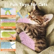 1 pièce Jouet interactif à coup de patte pour chat avec antennes colorées - Oreiller en peluche doux et durable pour chat d'intérieur, soulage l'ennui, apaise l'irritabilité et l'anxiété, compagnon de jeu autonome, jouet pour chat fait main (Anti-morsure)