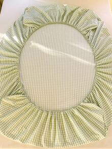 3 PiecesFitted Sheet Set, Checkered Pattern, Soft & Comfortable Bedding, Includes 1 Fitted Sheet And 2 Pillowcases, No Filling, Suitable For Dorm, Bedroom, Multiple Sizes Available