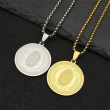 Dây chuyền mặt thánh giá Đức Mẹ Đồng Trinh Công giáo cho nam nữ bằng thép không gỉ màu vàng Guadalupe Trang sức nam - vòng cổ - Xem 5
