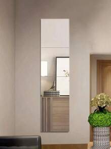 4 Stück selbstklebende Acrylspiegel-Bögen in HD-Qualität, rahmenloser flexibler Spiegelbelag ohne Glas, Spiegelaufkleber für Heim-Wanddekoration, geeignet für Fitnessstudio, Wohnzimmer, Schlafzimmer, Büro, ideal als Geschenk für Freunde und Familie.