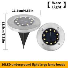 Luci solari Solpex per esterni, luce solare da giardino, luci solari da esterno impermeabili, Luci da esterni solari, Luce notturna, Lampada a LED, In acciaio inossidabile 8/10/16 LED luce notturna con design a perline luminose di grandi dimensioni