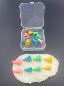 16 Stücke bunte Silikonkappen zum Schutz vor Maschen, Maschenvernichter für Stricknadeln, Nadeln- und Garnhalter, Häkelzubehör für Strickutensilien