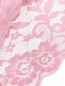 Floral Lace Lingerie Set High Waist Sleepwear Bra And Panty 2 Piece Nightwear 2025 Back-To-School Season Fall Pjs - 粉紅色領結 - 查看 3