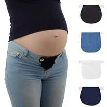 1pc Maternity Pants Waist Extender - Elastic Waistband Extender For Pregnant Women - Black - View 1