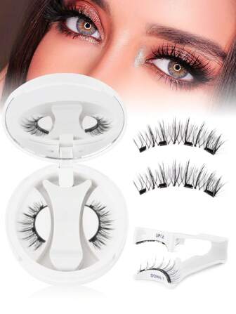 zwellbe Upgrade Magnetic Eyelashes With Applicator Reusable Soft Magnetic Eyelashes Natural Look No Glue Needed Lashes Kit Easy To Wear And Remove