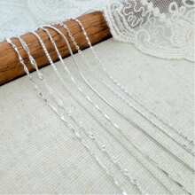 Collana in argento S925 per donna, semplice e versatile, disponibile in lunghezze da 40cm/45cm/50cm/55cm/60cm, opzioni di colore platino/oro, adatta come regalo per San Valentino o per l'uso quotidiano, stile Ins