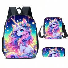 3PCS 16 Inch Backpack For Boys Girls, Feature Unicorn Backpack ,School Students, Large Capacity 16 Inch School Bags With Shoulder Bags And Pencil Case - Backpack Three Piece Set - View 17