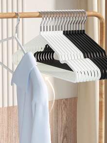 1pc/5pcs/10pcs/20pcs/40pcs/60pcs Black Hangers For Home Use, Non Slip And Non Marking Hangers For Drying, Dipping And Molding, Adult Style Clothes Hangers - Black - View 8