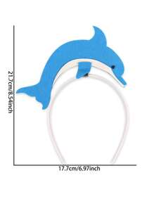 1 pieza Diadema con diseño de animal marino de dibujos animados, tocado del mundo submarino, decoración para fiesta de cumpleaños con diseño de tiburón y delfín, accesorio de cabello lindo