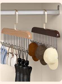 3/1PC Multi-Functional Wooden Coat Hooks, Coat Rack, Closet Organizer, 8 Hooks, 360 Degree Rotating Angle, Space Saving Bra Hook, Storage For Hanging Clothes Like Tops, Underwear, Bras, Breastplates, Hats, Ties, Strap,Vest,Etc.Traceless Clothes Drying Rack