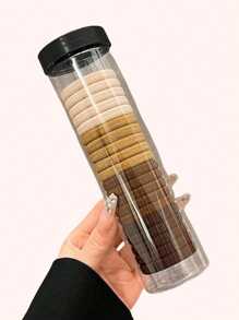 20pcs /80PCS Women's Assorted Candy Colored Black, White, Pink, Purple, Red, Yellow Solid Color Hair Ties, Fashionable Simple Style Hair Accessories For Daily, Work, Party, Face Washing, Bathing, Makeup, Clothing Matching Casual Hair Accessories