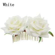 1 Stück Rosen Blumen Haarclip für Frauen, Rosen Blumen Haarzubehör, Hochzeit Haarclip für Flamenco Tänzerin (Rot), Seitenkämme, Schulsachen