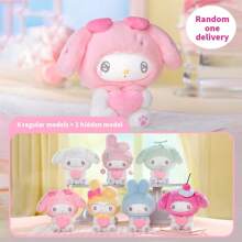 Miniso Sanrio Melody 50th Anniversary Candy Series Vinyl Plush Blind Box, Toffee Theme, Acrylic Listing, Various Accessories, Love Shape Hanging Buckle Can Hang Bags, Perfect Birthday Gift (1 PC, Random Delivery)