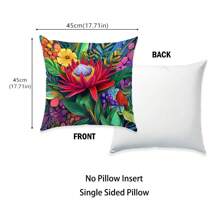 4 capas de almofada com estampa floral abstrata, 45 x 45 cm (17,7 x 17,7 pol.), [impressão unilateral], fronhas decorativas de poliéster macio, estilo rústico de fazenda, para sofá, cama, sala de estar, quarto, carro, escritório, decoração de hotel, presentes perfeitos para todas as estações para família e amigos