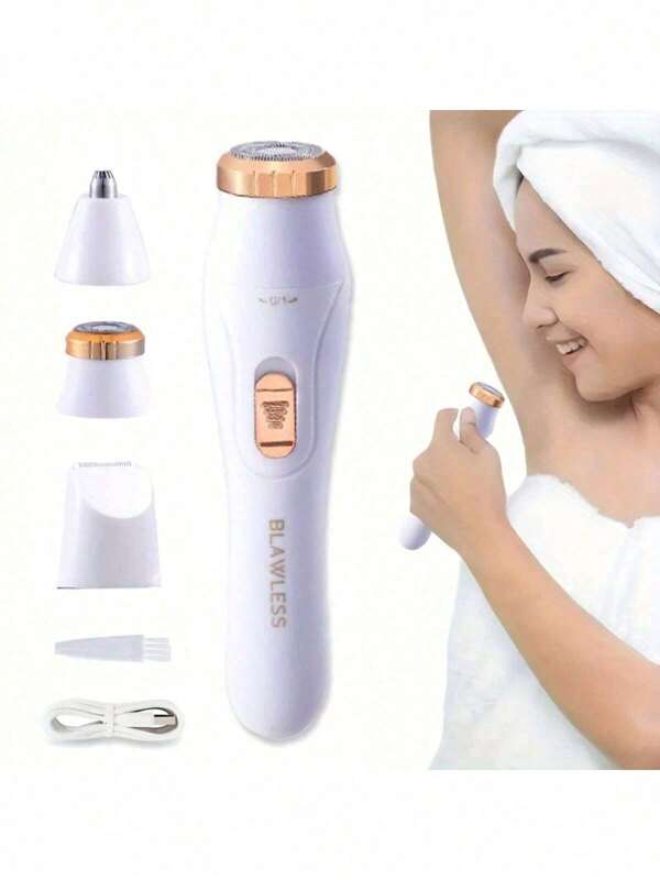 3-in-1 elektrisches Haarentfernungsset - USB aufladbarer Gesichtstrimmer, Nasenhaartrimmer, Bikini, Achsel, Beinhaartrimmer, Nasenhaartrimmer, Rasiergerät, ideales Geschenk für Männer und Frauen