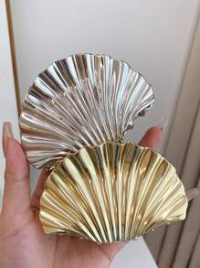 1pc Gold Metal Shell Barrette Hair Clip, Fashion Hair Accessory For Women And Girls Summer Hair Claws Claw Clips Hair Clips Hair Jaw Clip Hair Clamps Hair Clutch Hair Catcher Clip