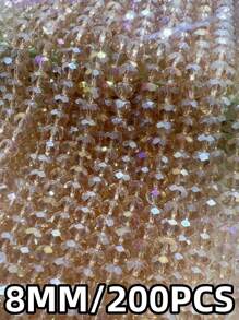 Confezione di perline distanziali sfaccettate in vetro di cristallo d'Austria con sfumatura color champagne da 4/6/8 mm, perline a rondella per la realizzazione di gioielli, braccialetti, collane, orecchini e accessori fai-da-te