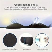 1/2/5 pièces Masque pour les yeux à design stéréoscopique, 100% occultation, ultra doux, masque de sommeil, sangle réglable, respirant et léger, convient pour le repos et les voyages - cadeaux de Noël et du Nouvel An pour la famille et les amis