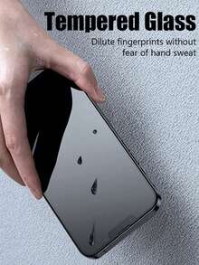 4 件钢化手机屏幕保护膜适用于 16、15、14、13、12、11、Xr、Xs、X、7、8 防爆防碎防刮防水玻璃手机钢化膜钢化玻璃防震防摔防摔防刮防指纹全覆盖 - 白色 - 查看 9